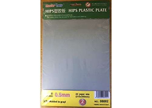 Master Tools 758002 Kunststoffplatte, 0,5 mm, 210x300 mm, Hips-Material, 2 Stück Master Tools 758002 Kunststoffplatte, 0,5 mm, 210x300 mm, Hips-Material, 2 Stück von Trumpeter