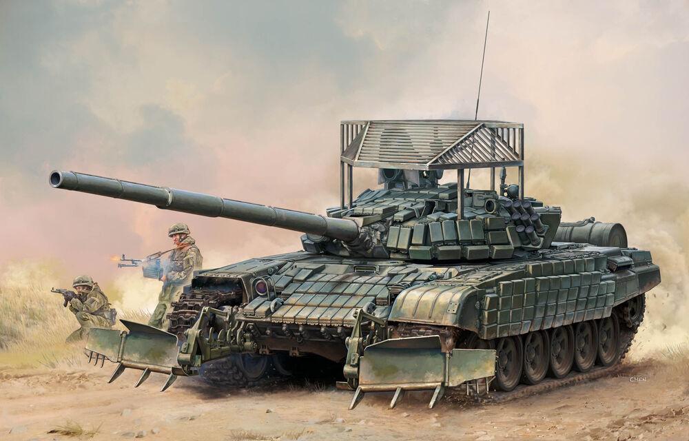 Russian T-72B1 with KTM-6 & Grating Armour von Trumpeter