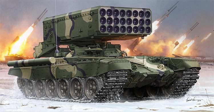 Russian TOS-1 24-Barrel Multipe Rocket L von Trumpeter