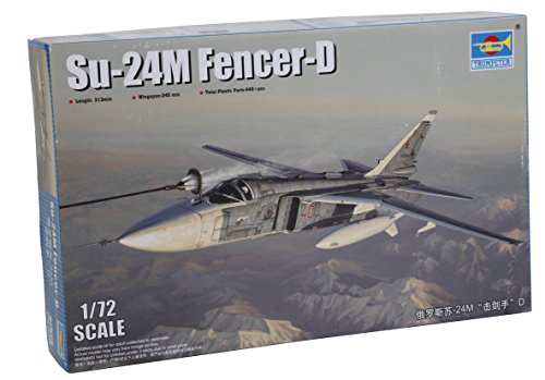 Trumpeter 001673 Su-24, Su-24m Modellbau, Hobby, Zusammenbau, detailliert, Rot/Weiß, Small von Trumpeter
