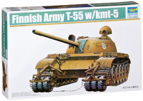 Trumpeter 00341 Modellbausatz Finnischer Panzer T-55 mit Minenräumer von Trumpeter