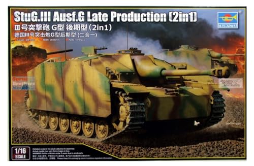 Trumpeter - 1/16 Stug III AUSF. G, späte Produktion (2in1) - Plastikmodellbausatz von Trumpeter