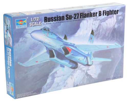 Trumpeter 01660 Modellbausatz Russian Su-27 Flanker B Fighter, Grau von Trumpeter