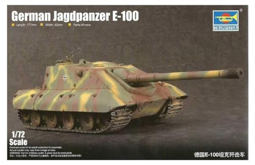 Trumpeter 1/72 StuG E-100 Plastikmodellbausatz eines Deutschen WWII Panzers mit 40 Teilen, Mehrfarbig, 07122 von Trumpeter