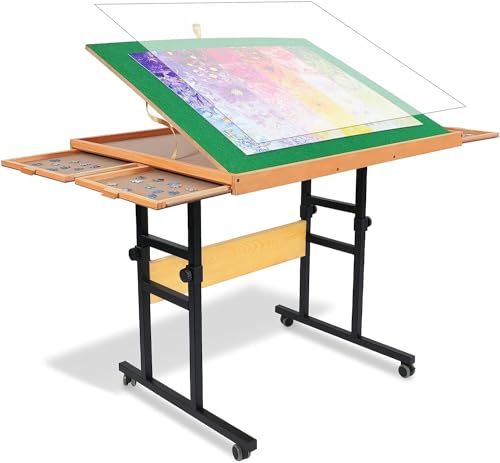 1500-Teile-Puzzletisch mit Beinen, 87 x 64 x 76.8 cm Verstellbare Puzzletische für Erwachsene, 3-Neigungswinkel Tragbares Holz-Puzzlebrett mit 4 Schubladen & Abdeckung, Geburtstagsgeschenk für Mama von Truwheelz