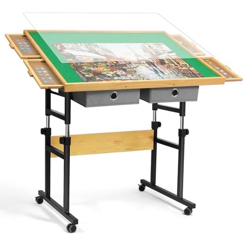 Truwheelz 1500 Teile verstellbare Jigsaw-Puzzleplatte für Erwachsene, 90 x 67 cm, Multifunktionale Puzzleplatte mit 4+2 Schubladen & Schutzhülle, 45-Grad Any-Angle Neigung für Arbeit, Übung & Freizeit Truwheelz 1500 Teile verstellbare Jigsaw-Puzzleplatte für Erwachsene, 90 x 67 cm, Multifunktionale Puzzleplatte mit 4+2 Schubladen & Schutzhülle, 45-Grad Any-Angle Neigung für Arbeit, Übung & Freizeit von Truwheelz