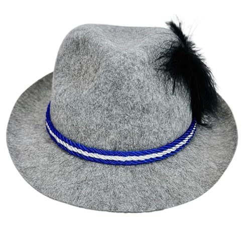 Trveqhk Deutsche Mützen für Oktoberfest - Modischer deutscher Hut leichtes Design | Klassische traditionelle Filz Alpenmützen für Feste und Motto-Partys von Trveqhk
