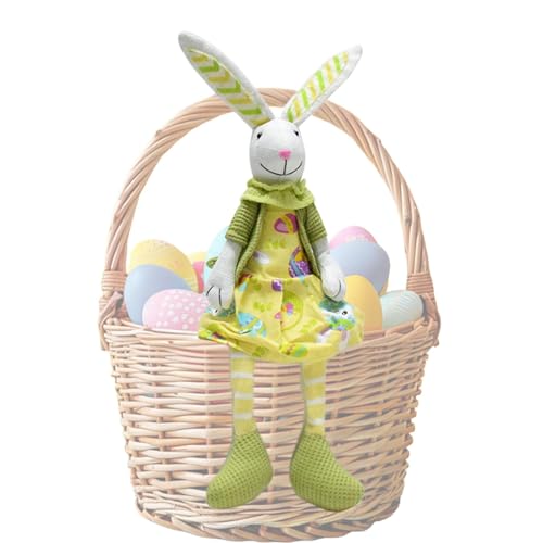 Trveqhk Osterhasen-Puppe – niedliche Stoffhasen mit großen Ohren für Ostern, 41,9 cm, weich, handgefertigt, Osterhasen, Tischdekoration für Nachttisch, Bücherregal, Sofa Trveqhk Osterhasen-Puppe – niedliche Stoffhasen mit großen Ohren für Ostern, 41,9 cm, weich, handgefertigt, Osterhasen, Tischdekoration für Nachttisch, Bücherregal, Sofa von Trveqhk