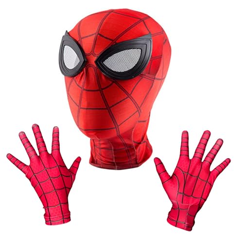 Tryfansty Spiderman Mask, Spider-Man Gloves für Kinder Erwachsene Unisex Halloween Maske Deadpool Maske für Halloween Weihnachten Cosplay Film Rolle Party (C) von Tryfansty