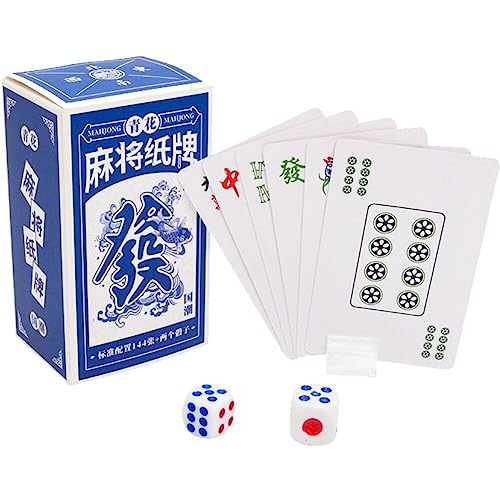 1 Set Mahjong-Spielkarten, tragbare Mahjong-Solitär-Reisekarten für Freunde, Senioren, Parkfreunde, Reisen, Treffen im Freien von Tsffae