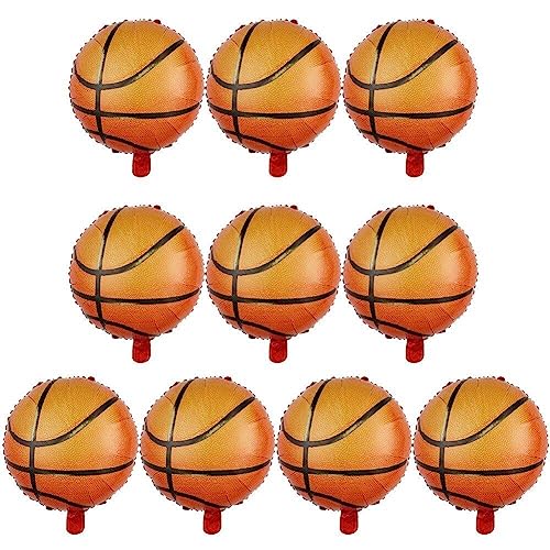 10 Stück Basketball-ballon, 45,7 Cm, Dekorativer Aluminiumfolienballon, Sport-motto-feier, Mylar-ballon Für Partyzubehör von Tsffae
