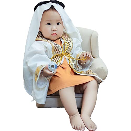 Tsffae Arabisches Kostüm Für Kinder, Arabisches Scheich-kostüm Für Baby-kinder, Fotostudio-shooting-outfits, Arabische Kleidung, Kopftuch + Robe + Kleidung von Tsffae