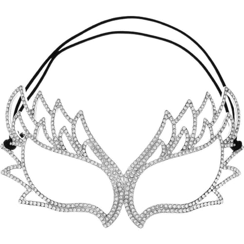 Tsffae Elegante Strass Maske Maskerade Masken Frauen Glänzende Kristall Party Prom Festival Maske Maskerade Gesichtszubehör von Tsffae