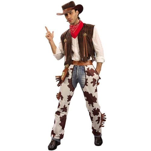 Tsffae Erwachsene Herren Western Cowboy Kostüm Kostüm Cowboy Cosplay Western Kleideranzug Halloween Carnival Cowboy Cosplay Performance Kostüme von Tsffae