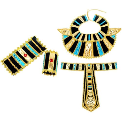 Tsffae Kostüm Ägyptische Kleopatra Set Antikes Rom Kleopatra Ägypten Priester Cosplay Requisiten Ägyptischer Pharao Kostümzubehör Halsband/gürtel/handgelenkbänder Halloween-set von Tsffae