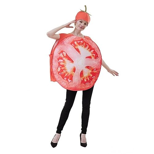 Tsffae Tomatenkostüm Halloween Lustiges Cosplay -obst -gemüsekostüm Für Erwachsene Karnevalskleid Outfit Party Kostüme Bühnenausstellung Kostüm von Tsffae