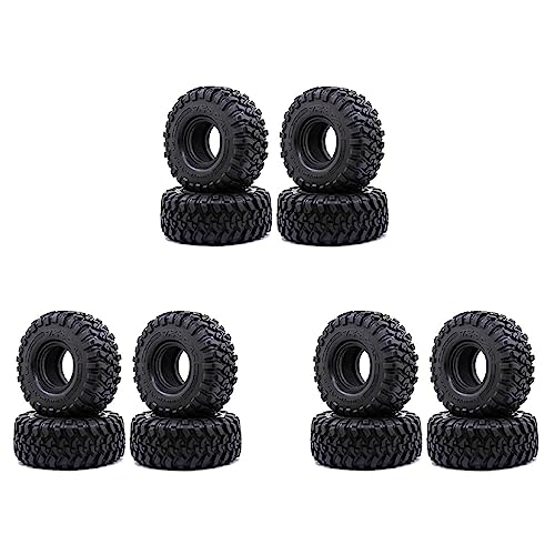 TsoLay 12 Stück 118MM 1.9 Gummi Reifen Reifen Rad für 1/10 RC Crawler Auto Axial SCX10 90046 AXI03007 TRX4 D90 CC01 von TsoLay