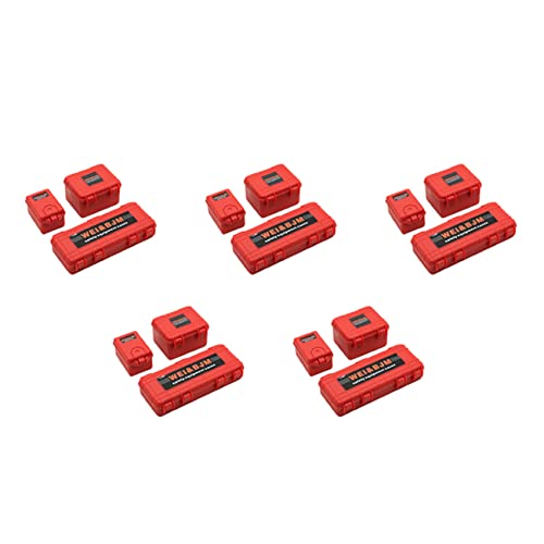 TsoLay 15 Stücke Kunststoff Rc Auto Aufbewahrungs Box Dekoration Werkzeug Für Trx4 Axial Scx10 90046 D90 1/10 Rc Crawler Zubehör Rot von TsoLay