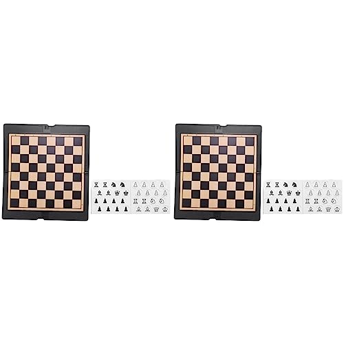 TsoLay 2 x Mini Magnet-Schach Set Brieftasche Aussehen Tragbares Faltschachbrett Party Geschenk Internationales Schach von TsoLay