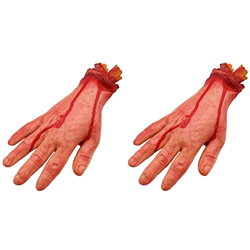 TsoLay 2X Bloody Horror Scary Halloween Prop Fake Abgetrennte Lebensgröße Arm Hand House Scary Bloody von TsoLay
