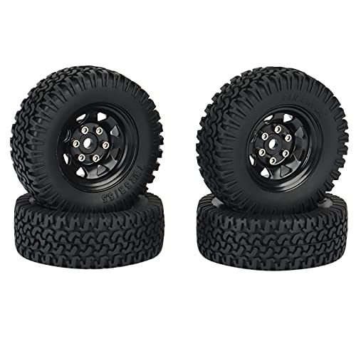 TsoLay 4 StüCk 1,55 Metall Perlenverschluss Felge Reifen Satz für 1/10 RC Crawler Auto Axial Jr 90069 D90 CC01 LC70,2 von TsoLay