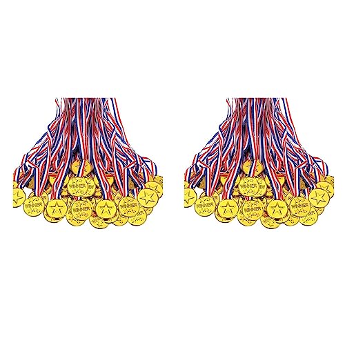 TsoLay 400 Stück Kinder-Kunststoff-Gewinnermedaillen Goldgewinner-Medaillen für Olympischen Stil, Partydekorationen und Auszeichnungen von TsoLay