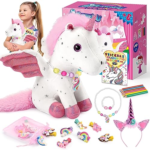 Tsokize Einhorn Geschenke für Mädchen, Einhorn Spielzeug ab 3-10 Jahre Einhorn Kuscheltier Geschenke 3-9 Jahre Mädchen Bastelset Kinder Spielzeug 3-9 Jahre von Tsokize