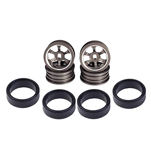 Tsrltalat 4 Teilige Metall Felgen- und Reifen Reifen für K969 K989 Iw04M Iw02 Mini-Z Mini-Q Mini-D 1/28 RC Drift Renn Wagen, 4 von Tsrltalat
