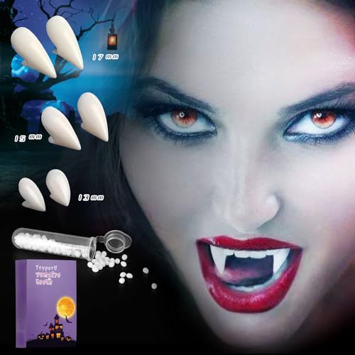 Vampir Zähne Kinder VampirzäHne Halloween Kostüm Damen Accessoires Cosplay Geschenke, Halloween Zähne Erwachsene Party Deko Vampire Teeth Fangs mit Kleber 3 Paare Vampirgebiss Werwolf Zähne Zahnersat Vampir Zähne Kinder VampirzäHne Halloween Kostüm Damen Accessoires Cosplay Geschenke, Halloween Zähne Erwachsene Party Deko Vampire Teeth Fangs mit Kleber 3 Paare Vampirgebiss Werwolf Zähne Zahnersat von TsuperU