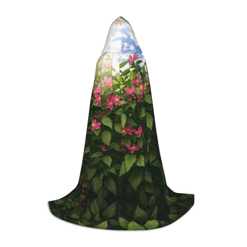 Ttkjshmgc Beauty Flowers – bedruckter Jugend-Kapuzenumhang – bedruckter, verstellbarer Umhang für Teenager, Halloween-Abenteuer, Partys und festliche Kleidung, einfach zu tragen. von Ttkjshmgc