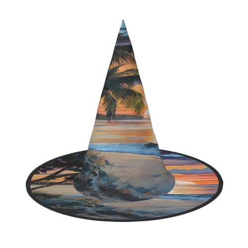 Ttkjshmgc Coconut Beach Sonnenuntergang Hängematte – Druck Festival Krone – Kompakter Kostüm-Kopfschmuck für Halloween & Larp, verstellbare Gothic-Tiara mit maschinenwaschbarem Stoff von Ttkjshmgc