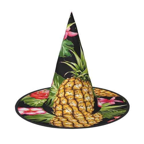 Ttkjshmgc Festliche Krone mit Ananas- und Blumendruck, kompakter Kostüm-Kopfschmuck für Halloween und Larp, verstellbare Gothic-Tiara mit maschinenwaschbarem Stoff von Ttkjshmgc