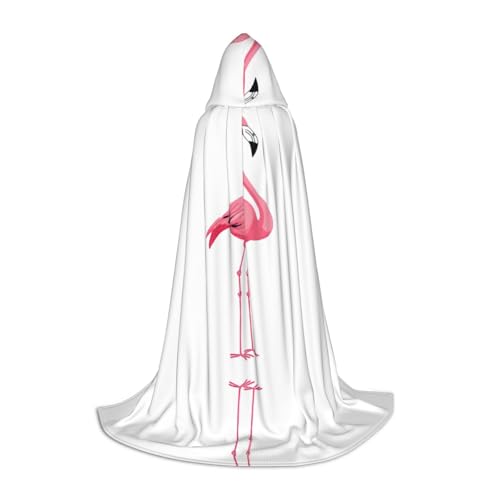 Ttkjshmgc Kapuzenumhang mit Flamingo-Aufdruck – bedruckter, verstellbarer Umhang für Teenager, Halloween-Abenteuer, Partys und festliche Kleidung, einfach zu tragen. von Ttkjshmgc