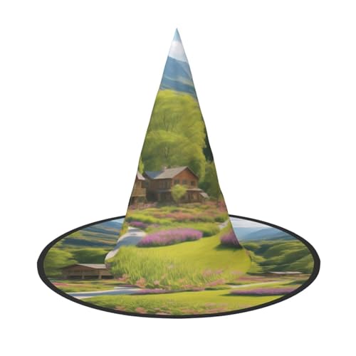 Ttkjshmgc Landschaftsdruck – Festival-Krone – kompakter Kostüm-Kopfschmuck für Halloween und Larp, verstellbare Gothic-Tiara mit maschinenwaschbarem Stoff von Ttkjshmgc