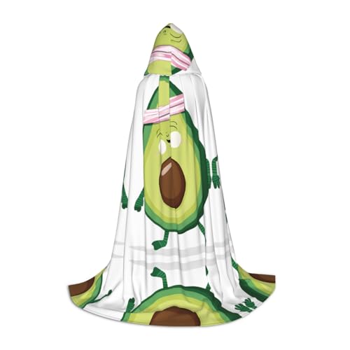 Ttkjshmgc Niedlicher Avocado-Umhang mit Kapuze – bedruckter, verstellbarer Umhang für Teenager, Halloween-Abenteuer, Partys und festliche Kleidung, einfach zu tragen. von Ttkjshmgc