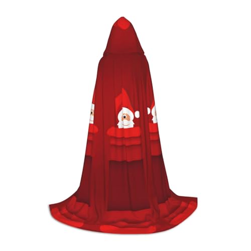 Ttkjshmgc Niedlicher Weihnachtsmann-Druck – bedruckter Jugend-Kapuzenumhang – bedruckter, verstellbarer Umhang für Teenager, Halloween-Abenteuer, Partys und festliche Kleidung mit einfachem Tragen. von Ttkjshmgc