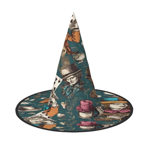 Ttkjshmgc Retro-Hut-Tapete – Druck Festival-Krone – kompakter Kostüm-Kopfschmuck für Halloween und Larp, verstellbare Gothic-Tiara mit maschinenwaschbarem Stoff von Ttkjshmgc