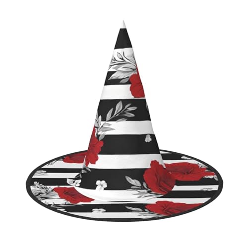 Ttkjshmgc Schwarz-weiße Streifen rote Rosen-Blumen-Druck Festival-Krone – kompakter Kostüm-Kopfschmuck für Halloween und Larp, verstellbare Gothic-Tiara mit maschinenwaschbarem Stoff Ttkjshmgc Schwarz-weiße Streifen rote Rosen-Blumen-Druck Festival-Krone – kompakter Kostüm-Kopfschmuck für Halloween und Larp, verstellbare Gothic-Tiara mit maschinenwaschbarem Stoff von Ttkjshmgc