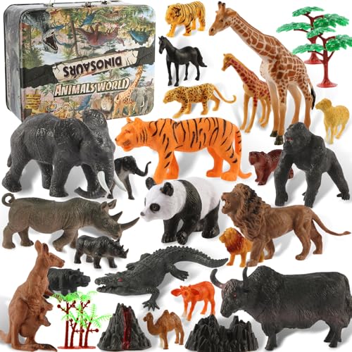 30 Stück Safari Tiere Figuren Set, Realistische Dschungel Tierfigur, Dschungel Wild Wald Spielfiguren Spielzeug, Pädagogisches Lernspielzeug, Wildtiere Spielzeug Set Mit Aufbewahrungsbox 30 Stück Safari Tiere Figuren Set, Realistische Dschungel Tierfigur, Dschungel Wild Wald Spielfiguren Spielzeug, Pädagogisches Lernspielzeug, Wildtiere Spielzeug Set Mit Aufbewahrungsbox von Tubasaya