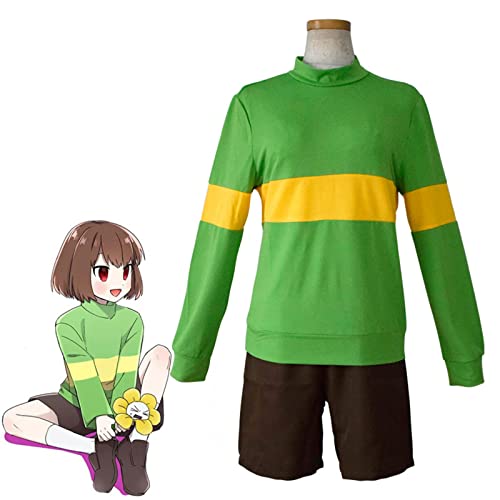 Anime Spiel Undertale Frisk Chara Cosplay Kostüm Undertale Sweatshirts Stehkragen Langarm Kleidung von Tubaxing
