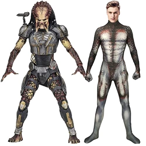 Tubaxing The Predator Cosplay Kostüm Mann Frau Body Anzüge Halloween Karneval Overall Outfit Male,L von Tubaxing