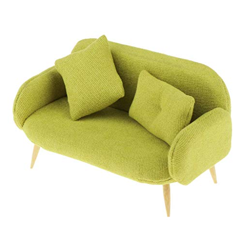 Tubayia 1/12 Puppenhaus Sofa mit 2 Kissen, Puppenhaus Möbel Zubehör Kinder Spielzeug Tubayia 1/12 Puppenhaus Sofa mit 2 Kissen, Puppenhaus Möbel Zubehör Kinder Spielzeug von Tubayia