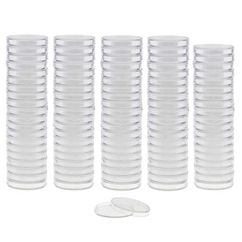 Tubayia 100 Stück Münzdosen Münzenkapseln Sammlerstück Schutzhülle Schutz für Münzsammlung (38mm) von Tubayia