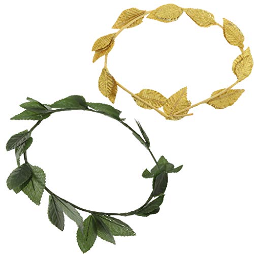 Tubayia 2pcs Goldgrünes Blatt Lorbeerkranz Haarband Römische Griechische Göttin Festival Party Stirnbänder Tubayia 2pcs Goldgrünes Blatt Lorbeerkranz Haarband Römische Griechische Göttin Festival Party Stirnbänder von Tubayia