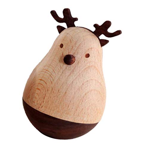 Tubayia Holz Elch Stehaufmännchen Spielzeug Stehauffigur Holzspielzeug für Baby Kinder Tubayia Holz Elch Stehaufmännchen Spielzeug Stehauffigur Holzspielzeug für Baby Kinder von Tubayia