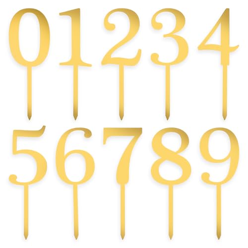 20 Stück cake Topper Zahlen aus Acryl Cake Topper Geburtstag mit den Zahlen 0–9 Gold Acryl Happy Birthday Cake Topper Geeignet für Geburtstags-Hochzeitsfeiern 20 Stück cake Topper Zahlen aus Acryl Cake Topper Geburtstag mit den Zahlen 0–9 Gold Acryl Happy Birthday Cake Topper Geeignet für Geburtstags-Hochzeitsfeiern von Tucnoeu