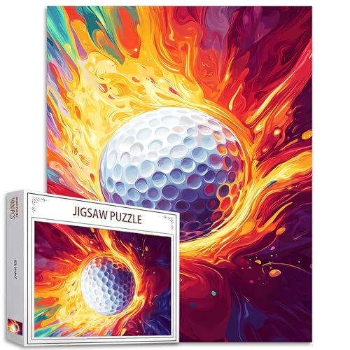1000 Stück Golf Jigsaw Puzzles Erwachsene und Kinder Golfball Graffiti Puzzles Doodle Art Puzzle 27×20 Zoll Herausfordernde Familie Aktivität Spiele Handarbeit DIY Craft Puzzle Home Decor Geschenke von Tucocoo