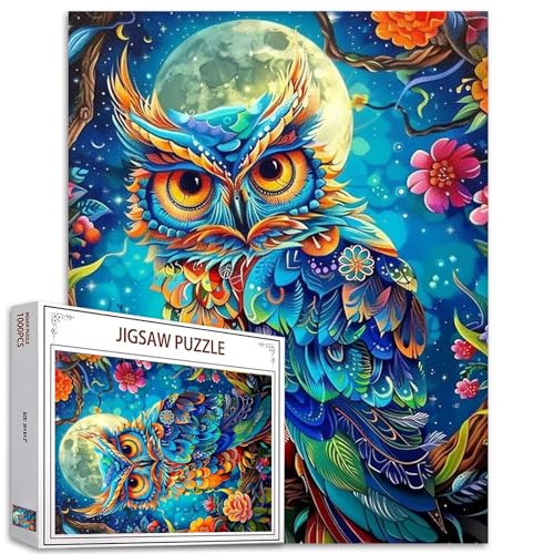 1000 Stück Puzzles für Erwachsene Tier Eule Malerei Jigsaw Puzzle Wildlife Tropische Blumen Puzzles für herausfordernde Familie Aktivität Spiel Fantasy Vollmond Kunst DIY Puzzle Wanddekoration 1000 Stück Puzzles für Erwachsene Tier Eule Malerei Jigsaw Puzzle Wildlife Tropische Blumen Puzzles für herausfordernde Familie Aktivität Spiel Fantasy Vollmond Kunst DIY Puzzle Wanddekoration von Tucocoo