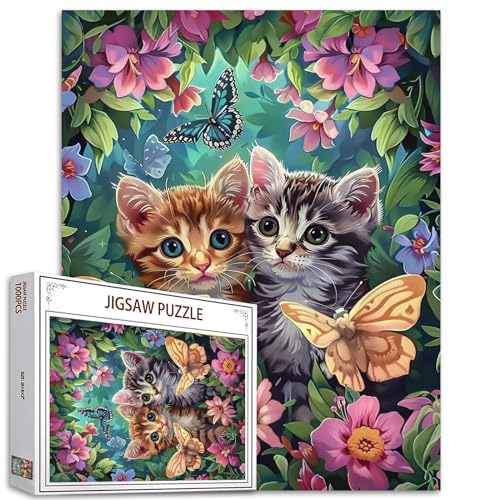 1000 Stück Puzzles für Erwachsene Tier Zwei Katzen Malerei Jigsaw Puzzle Tropische Blumen Puzzles für anspruchsvolle Familie Aktivität Spiel Wildlife Paar Kunst DIY Puzzle Wanddekoration Geschenke 1000 Stück Puzzles für Erwachsene Tier Zwei Katzen Malerei Jigsaw Puzzle Tropische Blumen Puzzles für anspruchsvolle Familie Aktivität Spiel Wildlife Paar Kunst DIY Puzzle Wanddekoration Geschenke von Tucocoo