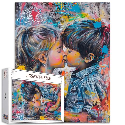 1000 Stück Puzzles für Erwachsene kleines Mädchen Engel Malerei Jigsaw Puzzle Mädchen mit Kranz Puzzles für anspruchsvolle Familienaktivität Spiel Mädchen Blumen Kunst DIY Puzzle Wanddekoration von Tucocoo